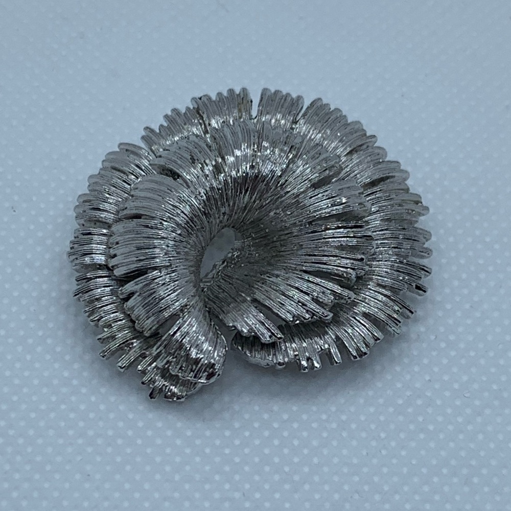 Silver Tone Brooch - Stamped